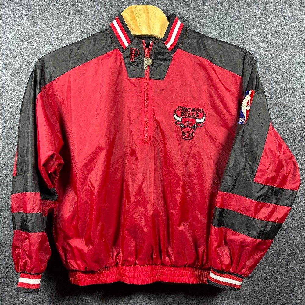 Vintage Chicago Bulls Reversible‎ Windbreaker Pullover Jacket Pro Player